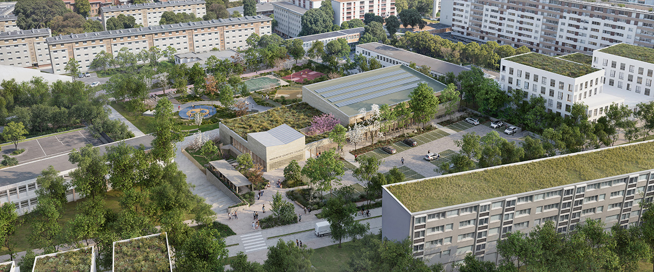 Longjumeau-Gymnase-VueAérienne